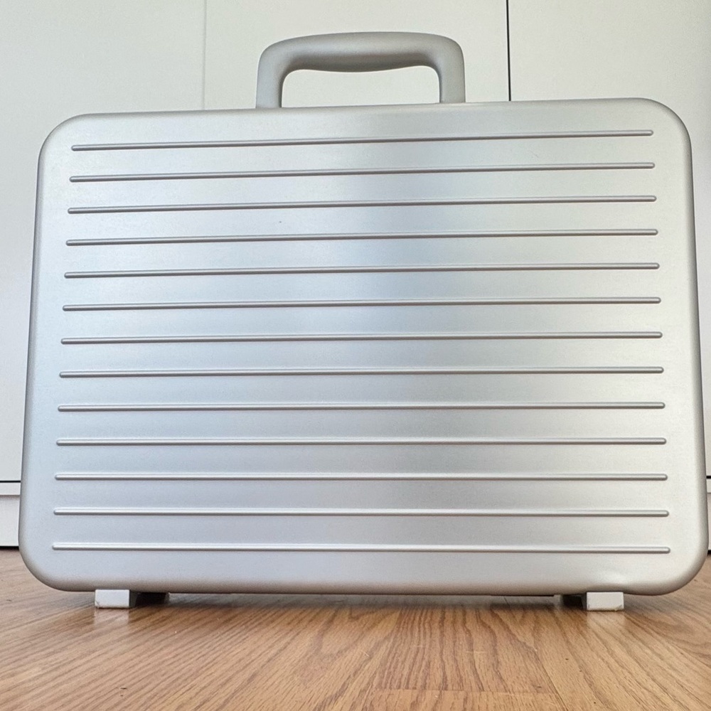 RIMOWA Aluminum Attaché Case Silver Briefcase Germany  Laptop Bag Lock Code 168